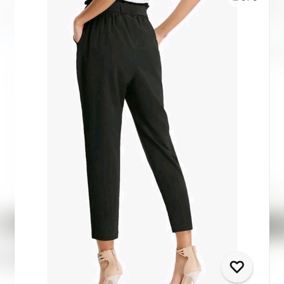 Grace Karin Women's High Waisted Paperbag Pants Tie Belt Pockets Slim Fit Size M - Picture 2 of 6